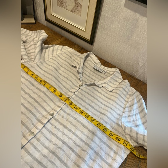 HABITAT clothes to live in - 100% Linen Striped Shirt - Size L ☀️ - Picture 9 of 10